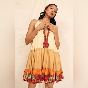 Free People Bohemian Sunrise Embroidered Mini Dress - Size XS - GUC